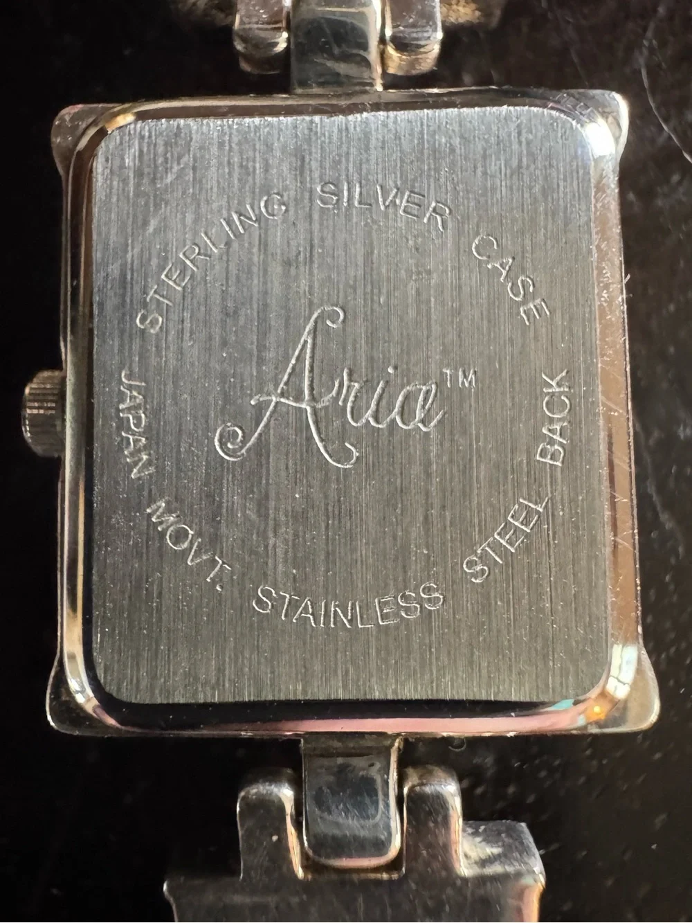 Aria Sterling Multicolor Square Stone Inlay Bracelet Watch, MOP Watch Face